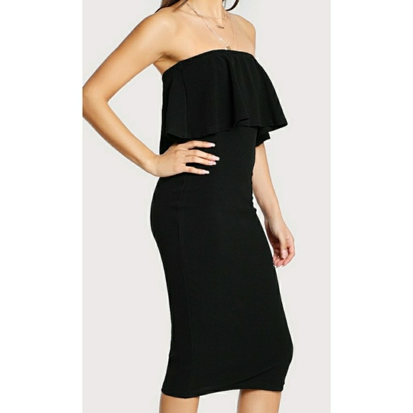 🌿VIVA | Pencil Black Dress - Picture 2 of 5